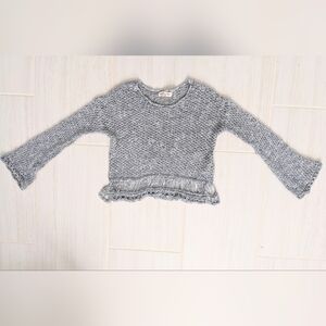 Hollister Gray Knit Ruffle Hem Sweater